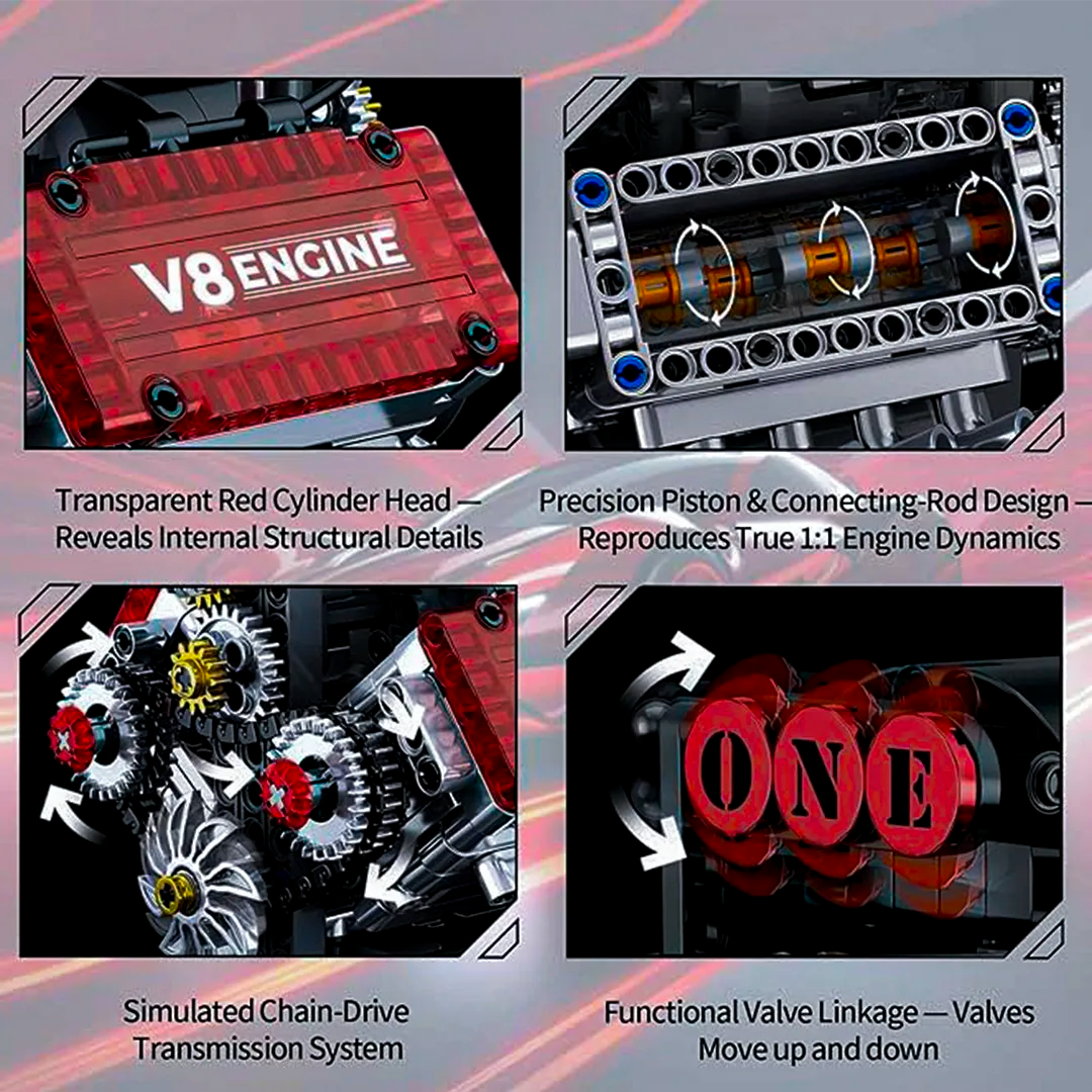 V8 Engine Model Kit (478+ Pieces)