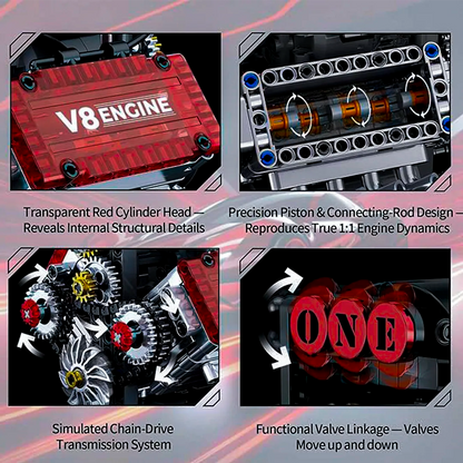 V8 Engine Model Kit (478+ Pieces)