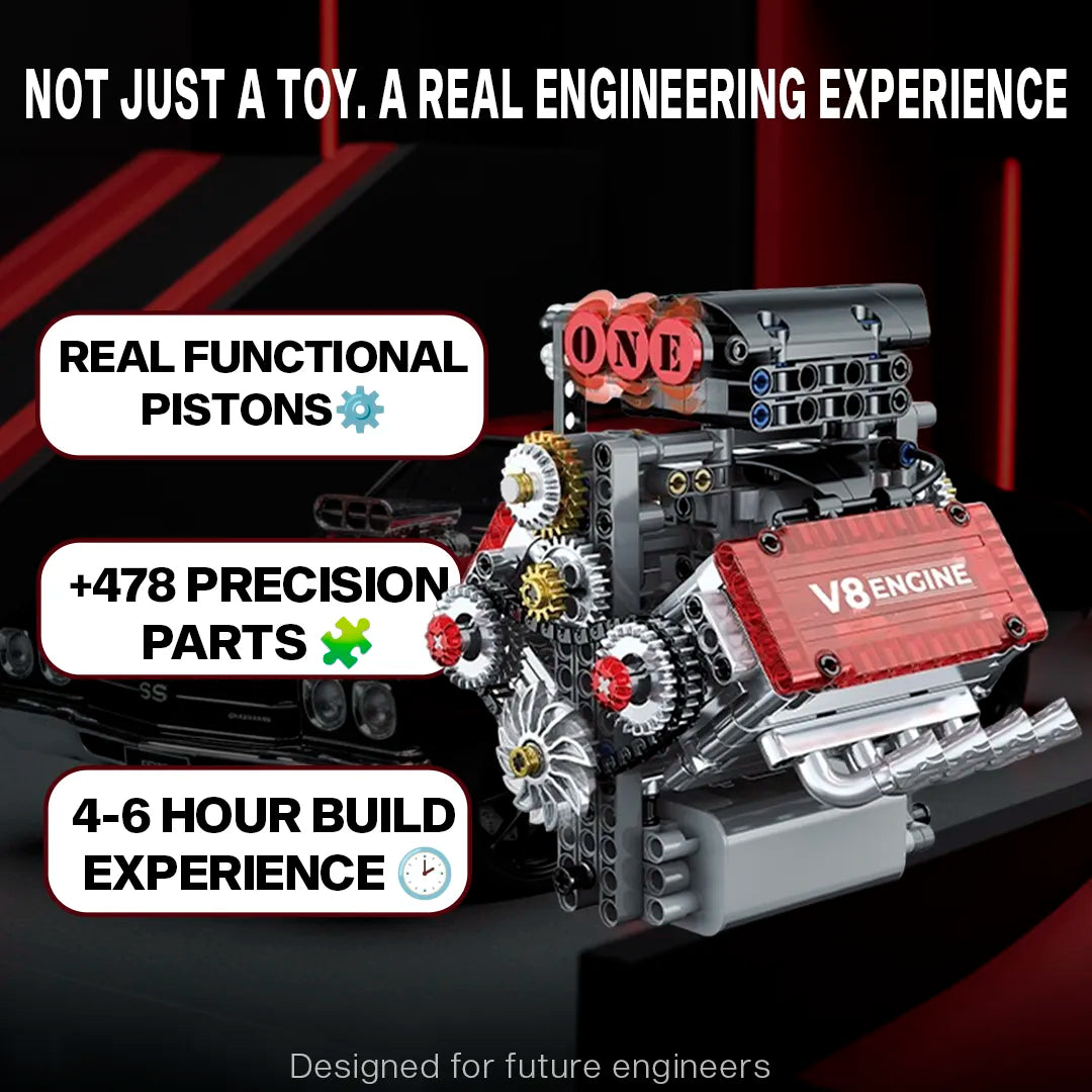 V8 Engine Model Kit (478+ Pieces)